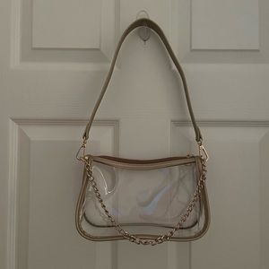 clear gold detailed bag
